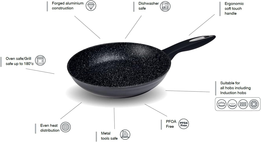Zyliss E980063 Ultimate Bratpfanne Antihaftbeschichtung, 20cm, Geschmiedetes Aluminium, Schwarz, Gee