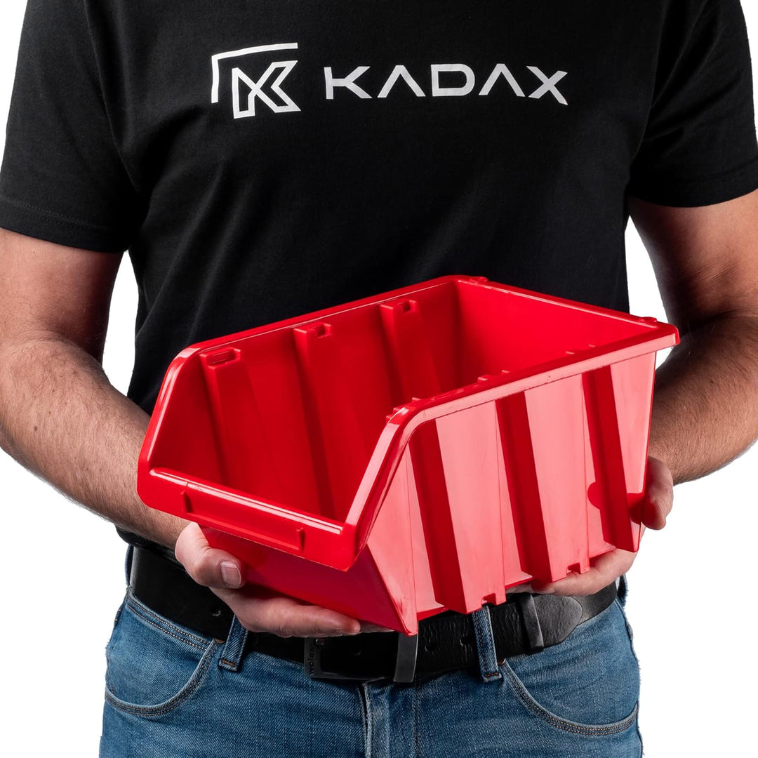 KADAX Werkstatt-Stapelkiste, Stapelbox aus PP Kunststoff, Sichtlagerbox in verschiedenen Grössen, La