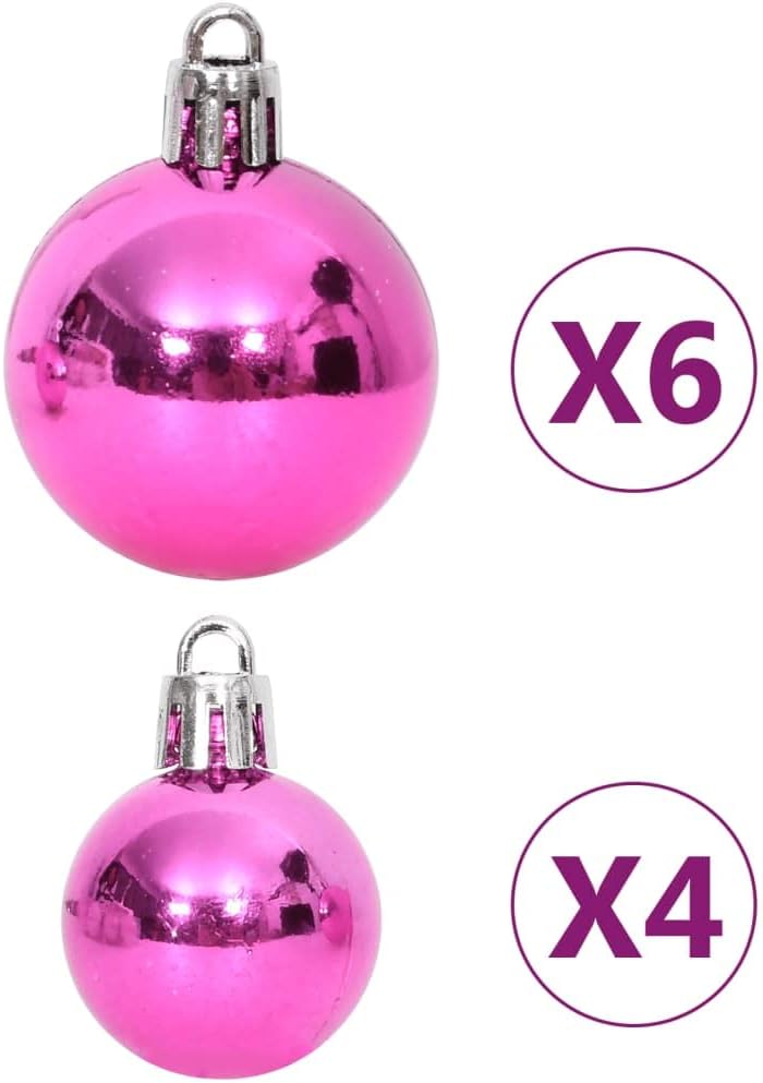 vidaXL Weihnachtskugel Set 108-tlg. Christbaumkugeln Baumschmuck Weihnachtsbaumkugeln Weihnachten We