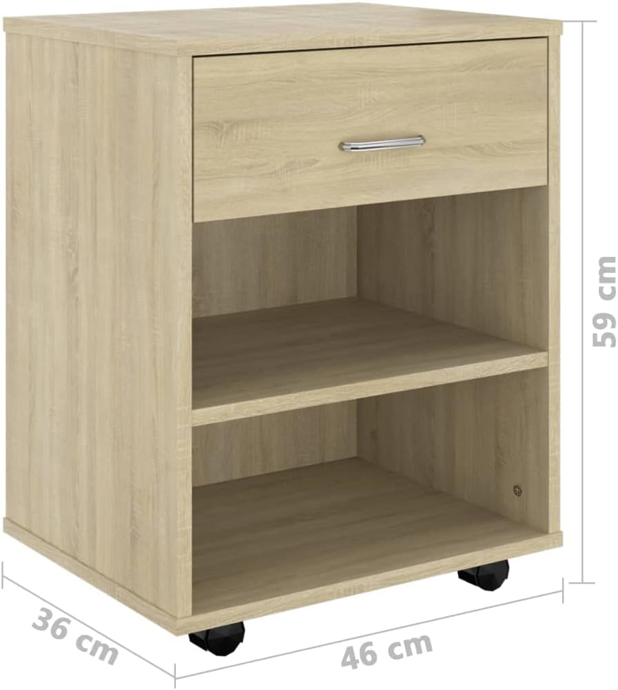 vidaXL Rollschrank mit Schublade Fächern Rollcontainer Büroschrank Aktenschrank Bürocontainer Schran