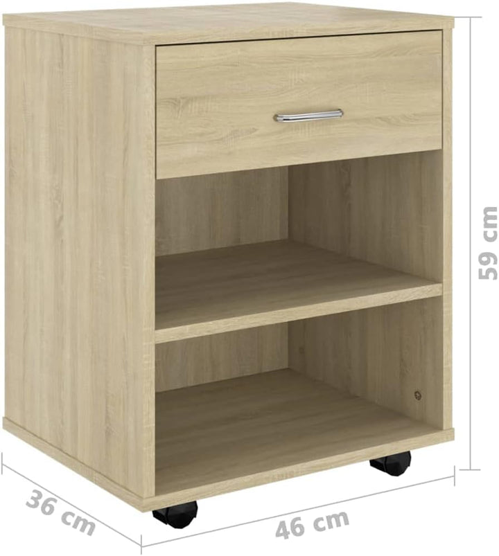 vidaXL Rollschrank mit Schublade Fächern Rollcontainer Büroschrank Aktenschrank Bürocontainer Schran