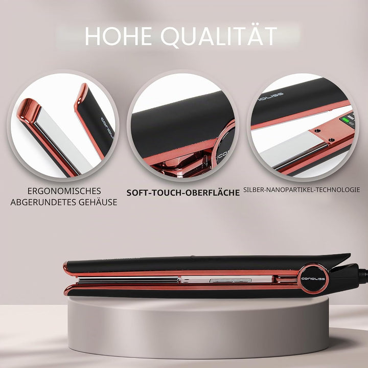 Corioliss C1 | Haarglätter für Frauen | Titanplatten und Curling für feines Haar | Professionelles E