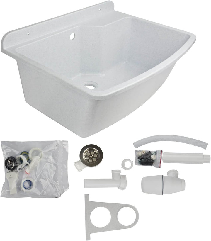Ausgussbecken gross 45 l weiss Maximus 00475 inkl. Zubehör