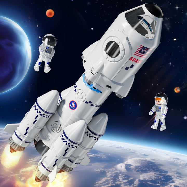Doloowee Space Shuttle Rakete Spielzeug für Kinder,Wissenschaftliches Puzzlespiel mit Projektion,Wel