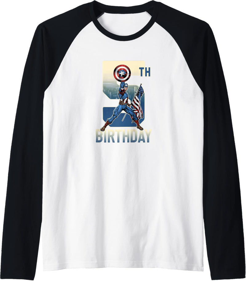 Marvel Captain America Happy 5th Birthday Raglan