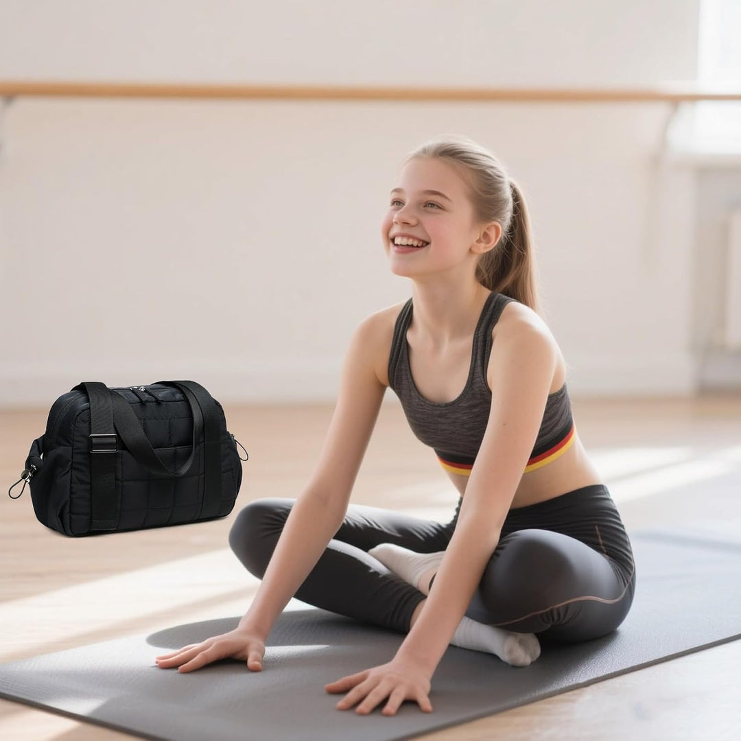 LEDAOU Mini Sporttasche für Damen, Kleiner gepolsterter Turnbeutel mit Nassfach und Münztasche, Leic