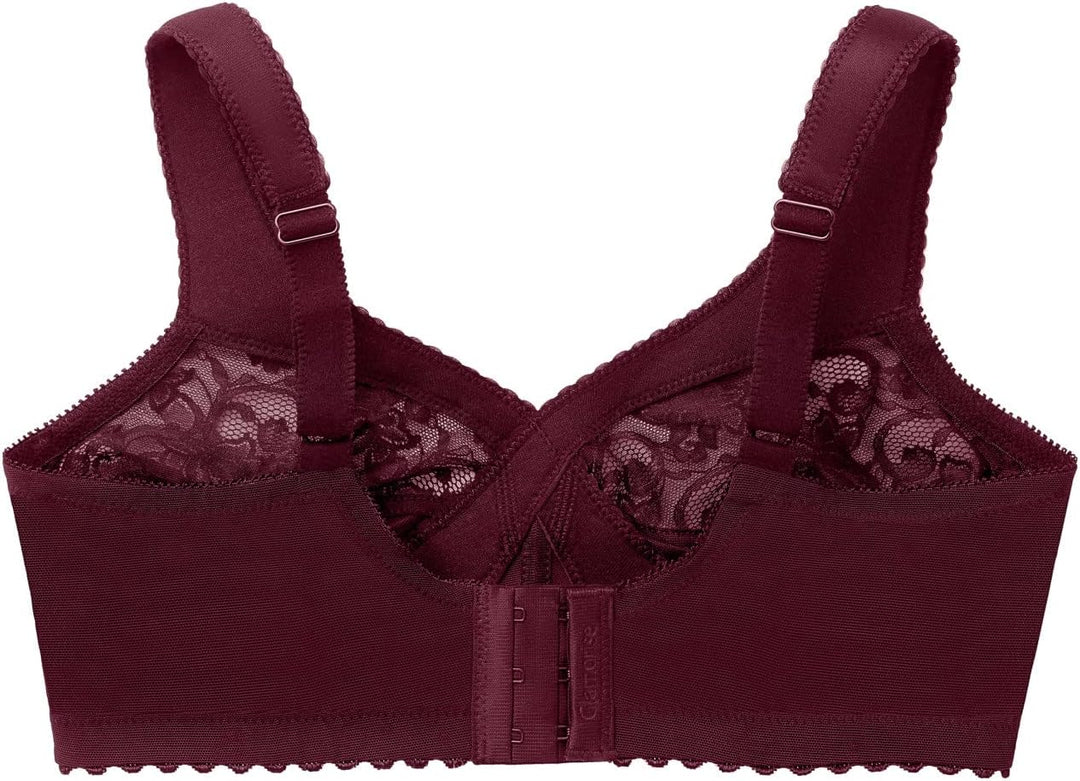 Glamorise Damen Bügelloser MagicLift-Stütz-BH für grosse Grössen Nr. 1000 80B Bordeaux, 80B Bordeaux