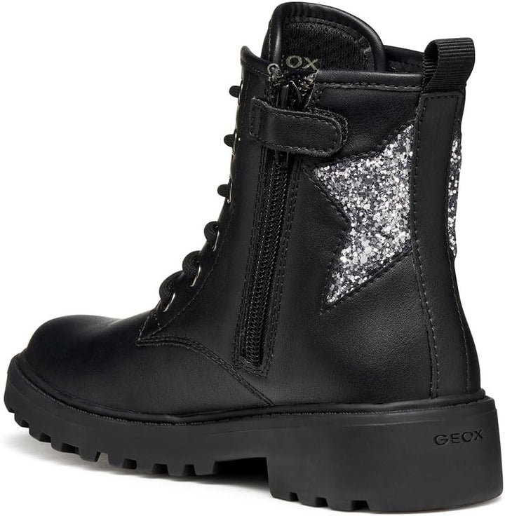 Geox Mädchen J Casey Girl Ankle Boot 28 EU Black Gun, 28 EU Black Gun