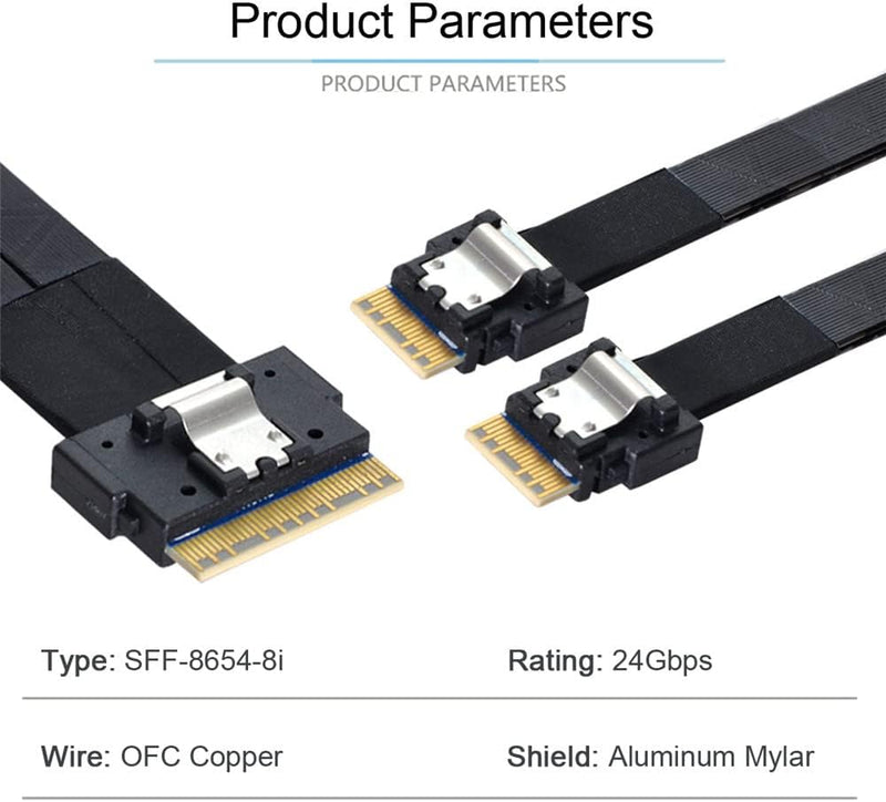 xiwai PCI-E Ultraport Slimline SAS Slim 4.0 SFF-8654 8i 74pin auf Dual SFF-8654 4i 38Pin Kabel 40cm