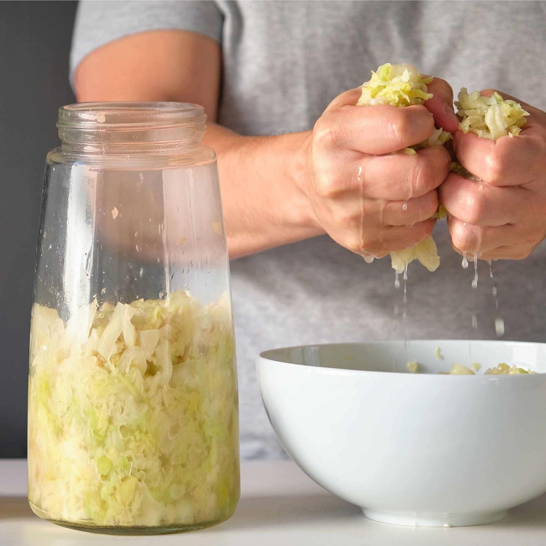 HEFTMAN Gärglas mit Entlüftungsventil mit 1-Wege-Entlüftung - 2.2L 2er-Pack Lebensmittelecht Ferment