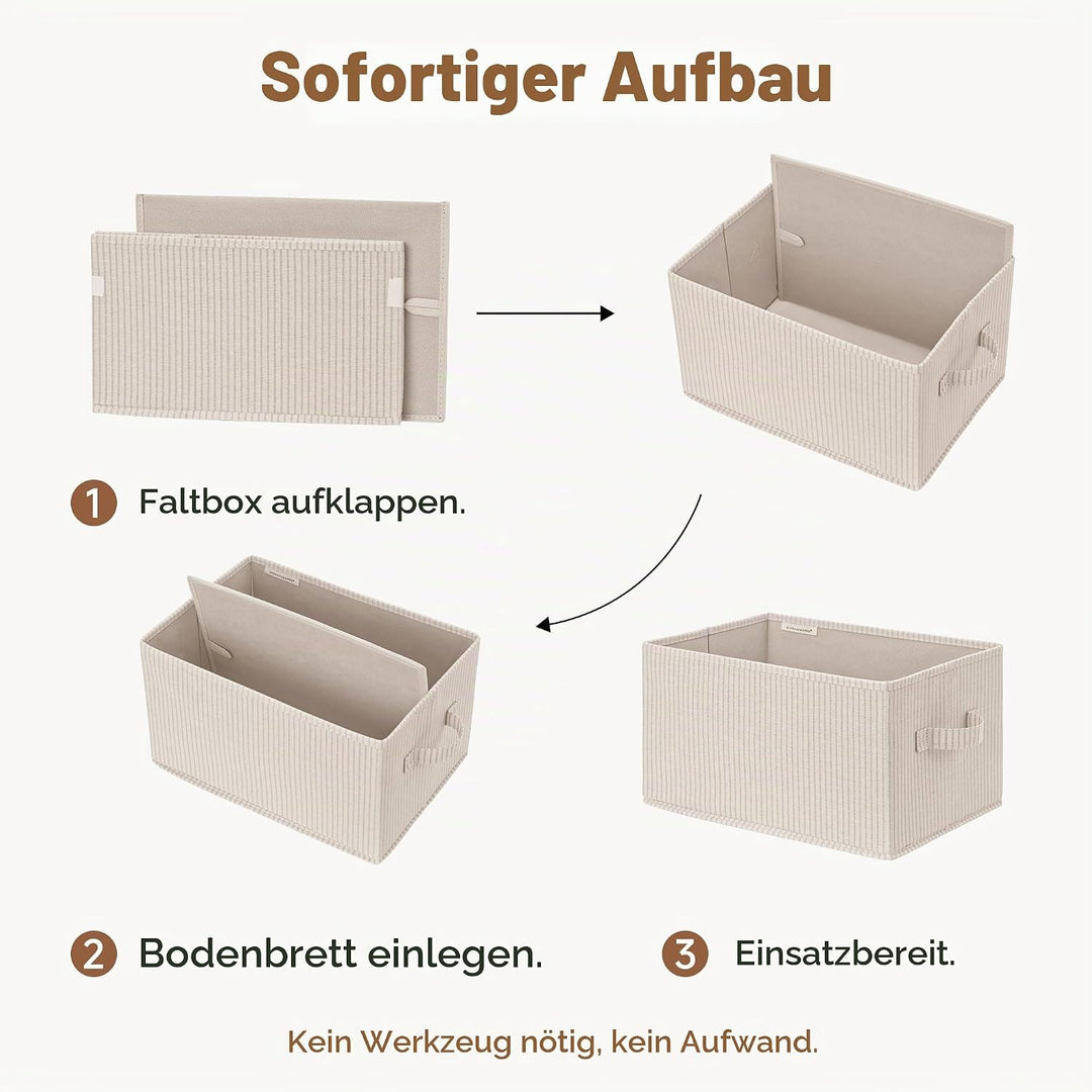 StorageWorks Kisten gross mit Griffen, Stoff Aufbewahrungskorb für Regale, Aufbewahrungsbox Badezimm