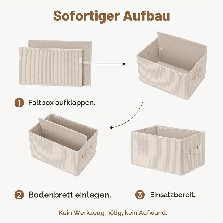 StorageWorks Kisten gross mit Griffen, Stoff Aufbewahrungskorb für Regale, Aufbewahrungsbox Badezimm