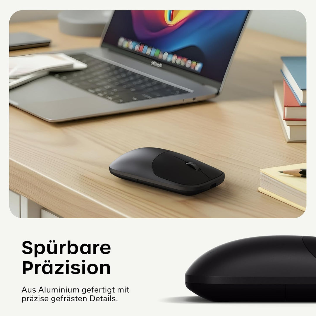 SATECHI Slim EX Kabellose Computermaus, Multi Device Bluetooth & 2,4-GHz für macOS, Windows, iPadOS