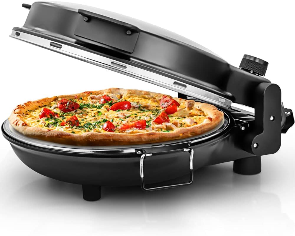 Bituxx Pizzaofen Pizza Maker Lahmacun Express Miniofen 1200W 400°C Keramiksteinplatte