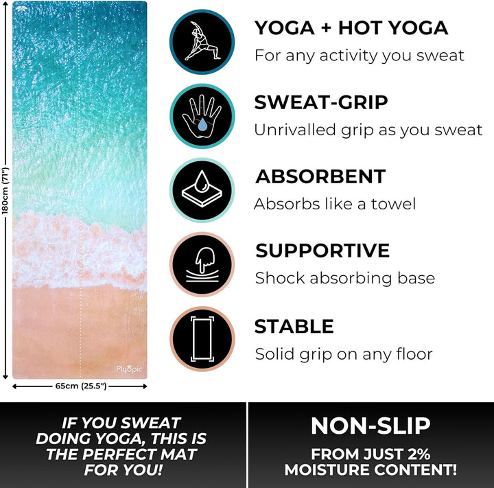 Plyopic All-In-One Yoga-Matte – Rutschfest auch bei Schweiss | Premium Matte mit Sweat-Grip Oberfläc