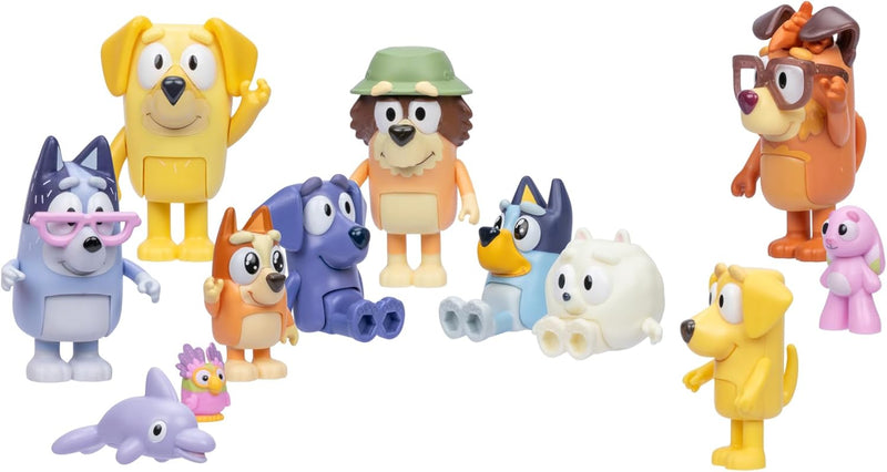 BlueY-Superfan-Spielset; 12 Figuren (5–6,3 cm) Bingo mit flehendem Gesichtsausdruck; Chattermax; Wel