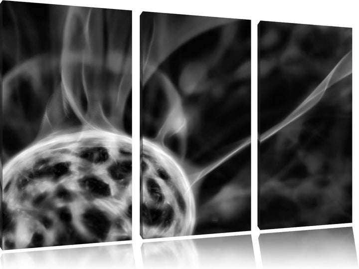 Pixxprint leuchtender Energieball als Leinwandbild/Grösse: 3 Teilig (120x80) cm/Wandbild/Kunstdruck/