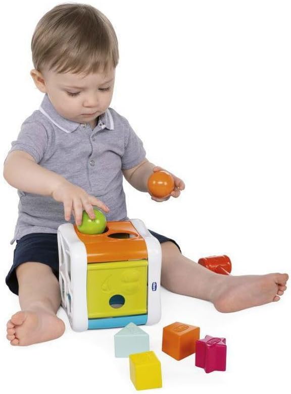 Chicco 00009686000000 2 In 1 Sortier & Schlagwürfel, mehrfarbig