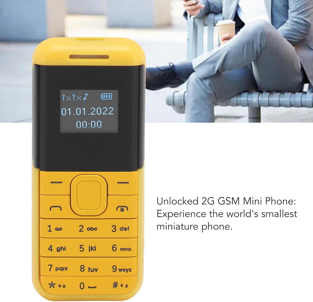 Kleinstes Mobiltelefon, Kleines 2G Telefon, Entsperrtes Telefon, Dual SIM GSM Handy mit Freihändigem