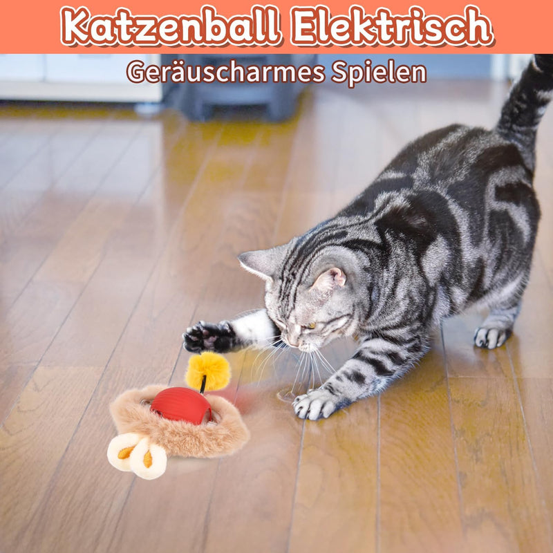 Katzenball Elektrisch, Interaktives Katzenball Spielzeug, Chewie Rolling Ball, Interaktives Hunde Ba