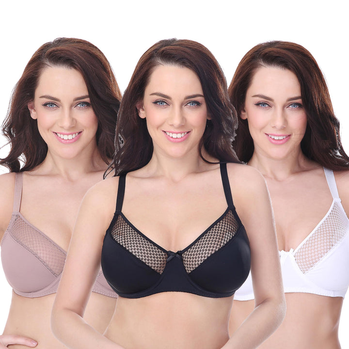Curve Muse Damen Übergrösse Ungefüttert Minimizer Bügel Vollfiguriger BH 75D Black,white,pink Beige