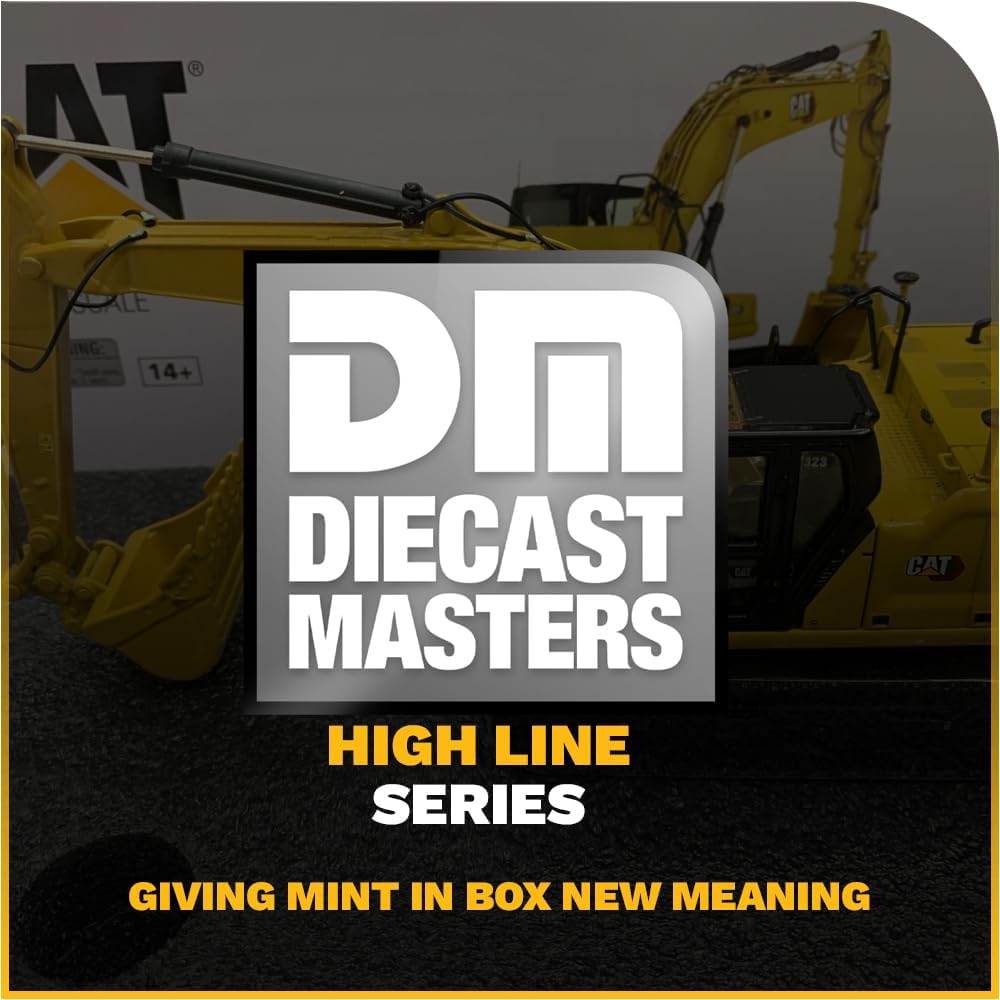 Diecast Masters 85657 - Caterpillar Bagger mit 4 Werkzeugen 323 HEX, Massstab 1:50, ca. 9,5 x 3,4 x