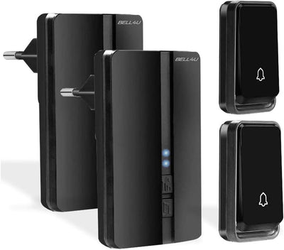 Funk Türklingel Keine Batterie Benötigt - 2 Türklingelknopf - 2 Steckdosen empfänger - Kabellose Tür