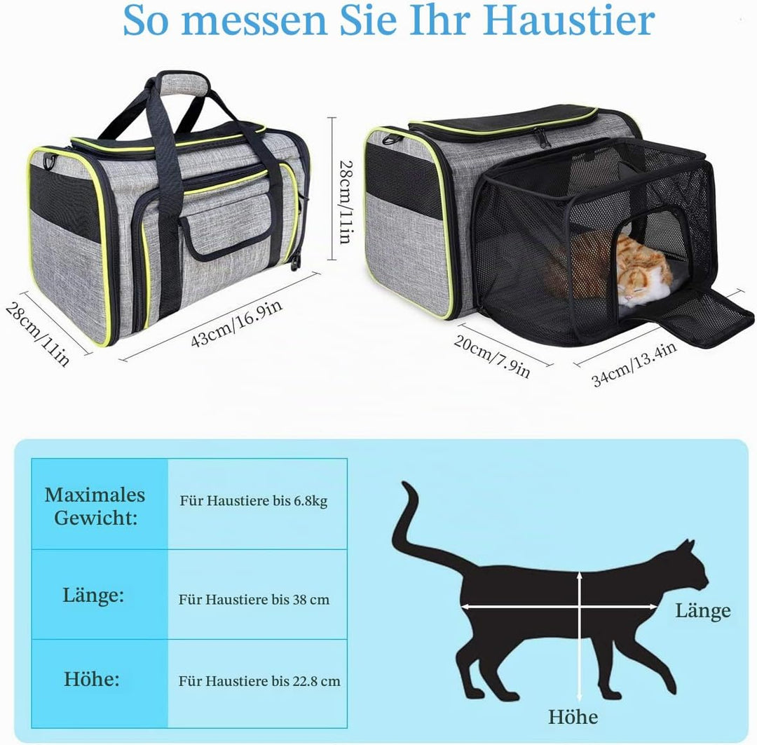TAMOWA Transportbox Katze Transportbox Hund Faltbare Hundetragetasche, Faltbare Katzentragetasche mi