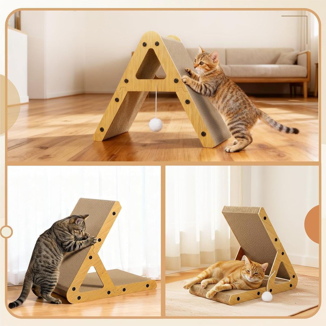 Gimars Kratzbrett für Katzen, A-Form Kratzpappe für Katzen, stabiles Kratzmöbel für kleine und mitte