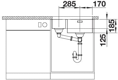 BLANCO SOLIS 340/180-U | Edelstahl | Einbauart: Unterbau | Hauptbecken rechts | ohne Ablauffernbedie