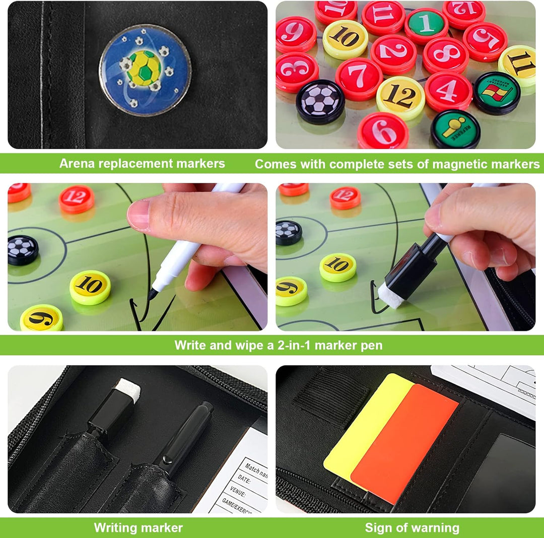 Professional Tragbar Taktikboards, Magnet Fussball Coach-Board Taktikmappe Coach-Mappe mit Trainings