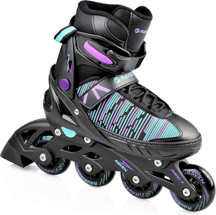 Inline Skates Inliner Raven Cande verstellbar optional als 2in1 Inlineskates/Schlittschuhe Black/Min