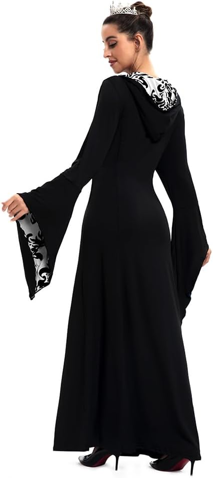 Damen Retro Mittelalter Kleid mit Trompetenärmel, Mittelalterliche Viktorianischen Königin Kleider R