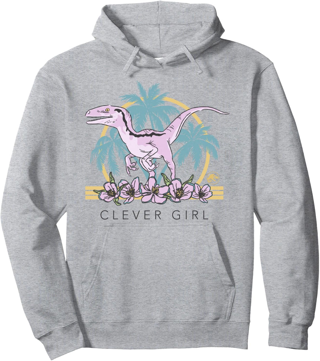 Jurassic World Raptor Clever Girl Floral Portrait Pullover Hoodie