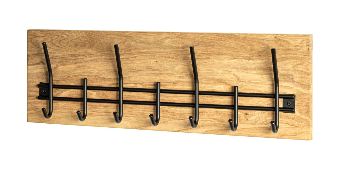 HAKU Möbel Wandgarderobe, Massivholz, eiche geölt-schwarz, B 60 x T 10 x H 20 cm Eiche Geölt-schwarz
