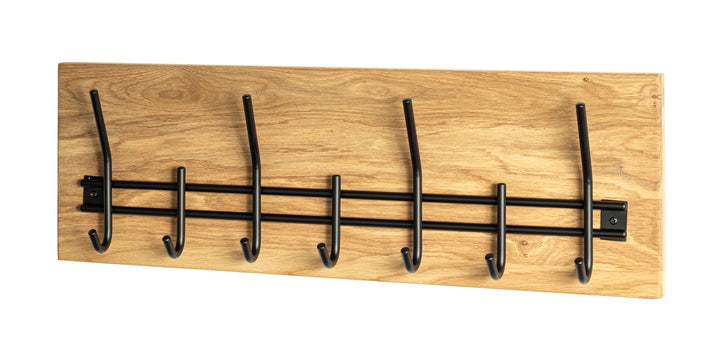 HAKU Möbel Wandgarderobe, Massivholz, eiche geölt-schwarz, B 60 x T 10 x H 20 cm Eiche Geölt-schwarz