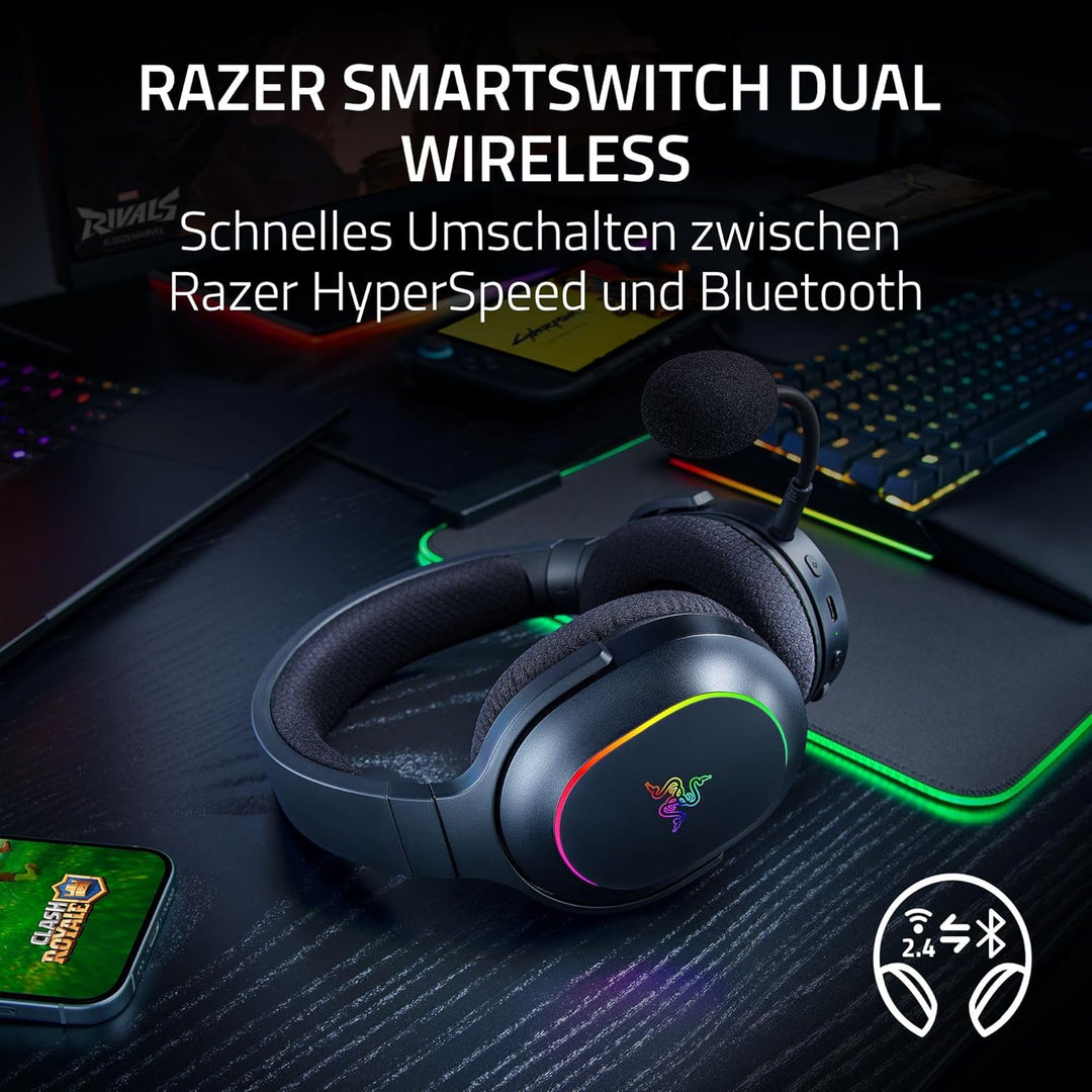 Razer Barracuda X Chroma - kabelloses Multiplattform-Gaming-Headset mit 6 Zonen Chroma RGB (SmartSwi