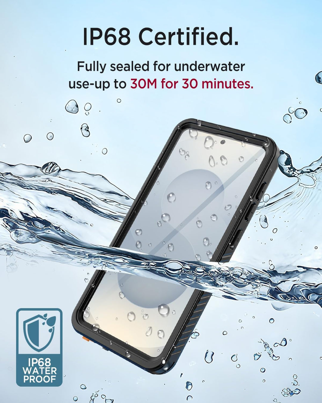 Miimall Wasserdicht Handyhülle für Samsung Galaxy S26 Plus Hülle mit Magnet, [Eingebaute Displayschu