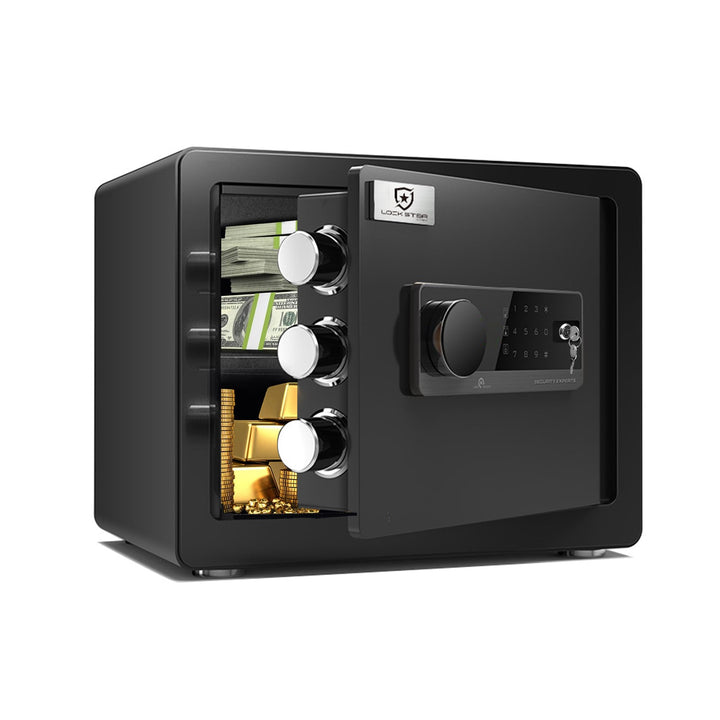 EXTRALINK Tresor für Zuhause – Elektronischer Safe mit Touchscreen, Doppelalarm, Feuerfest, Wandmont