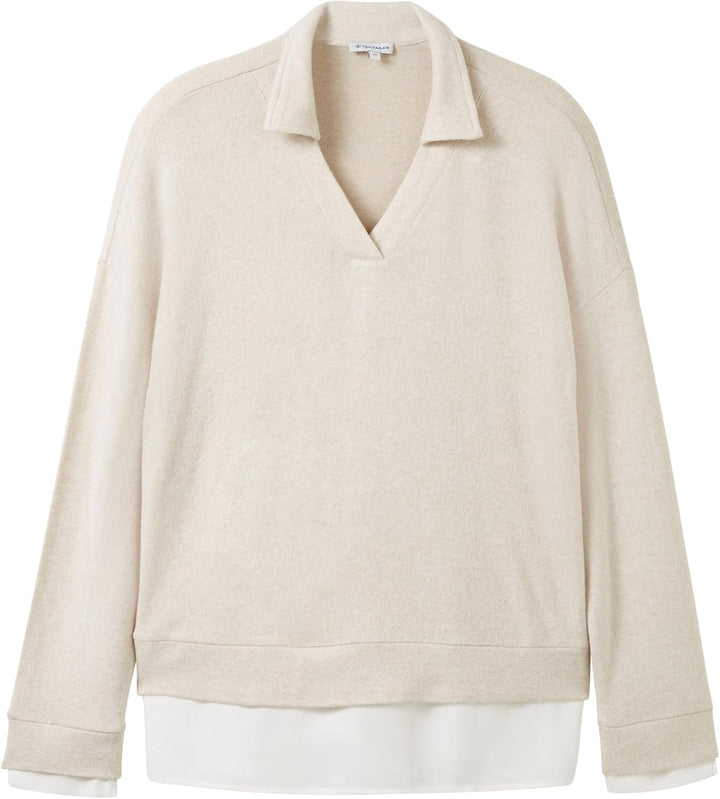 TOM TAILOR Damen T-Shirt, 33962 - Doeskin Melange