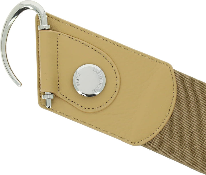 FASHIONGEN - Elastischer Damengürtel aus Rindsleder, DARLENE Beige XS, Beige XS