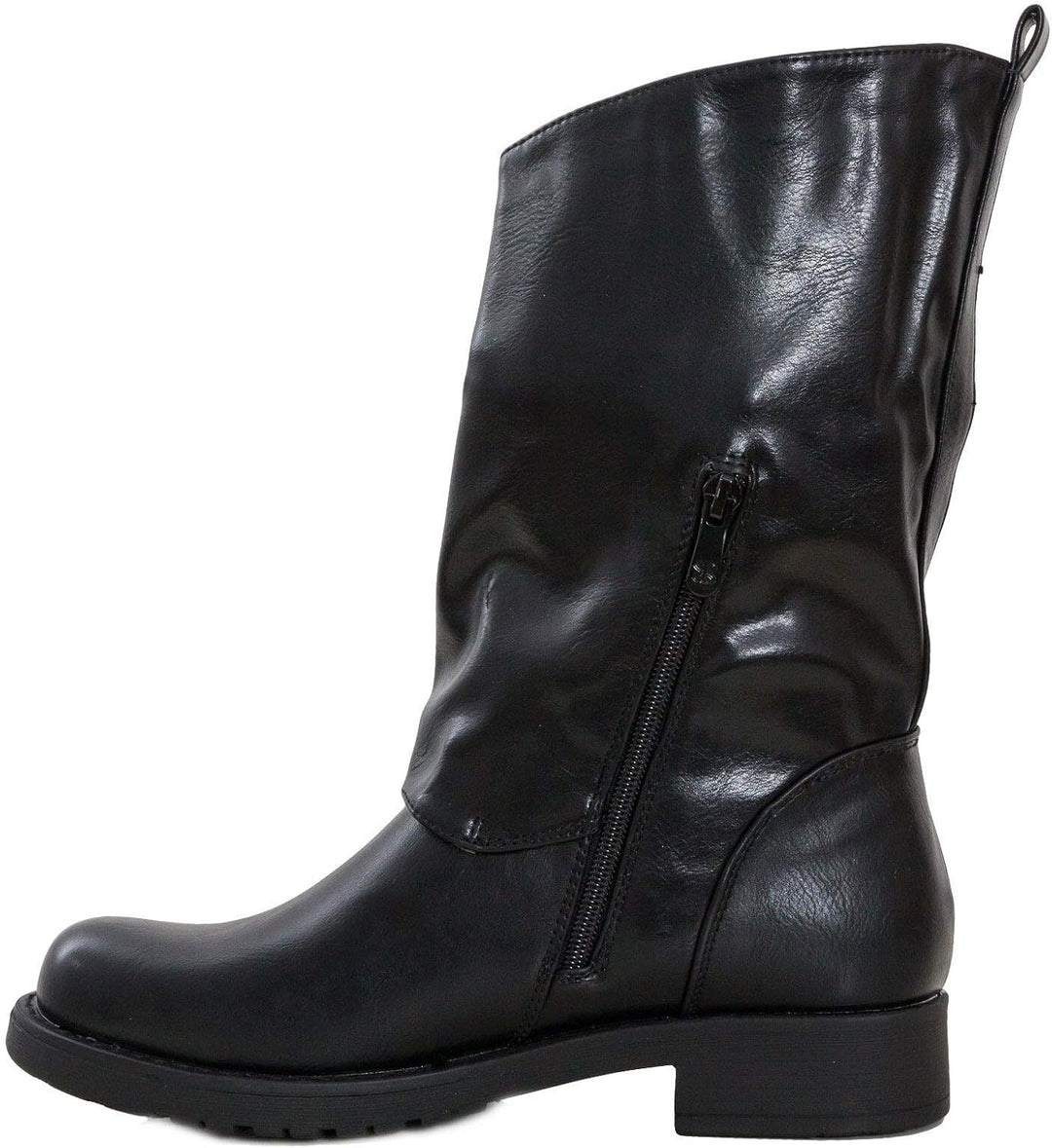 Toocool - Stiefel, Damen, niedrig, Biker, Stiefel, Stiefel, Schnallen Amphibien SA9907 41 EU Schwarz