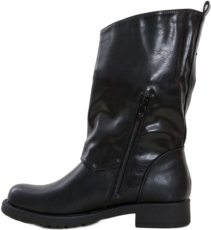 Toocool - Stiefel, Damen, niedrig, Biker, Stiefel, Stiefel, Schnallen Amphibien SA9907 41 EU Schwarz