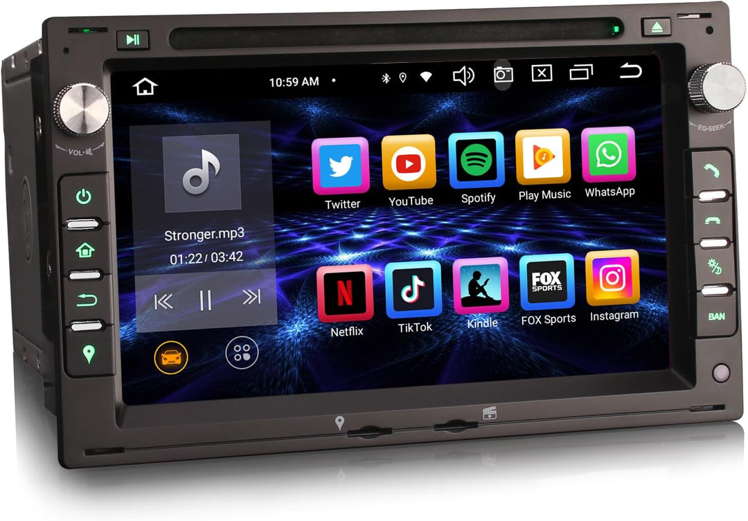 Erisin 8-Kern 4GB+64GB Android 12 Autoradio Bluetooth mit GPS Navigation Für VW T5 Passat Polo Jetta