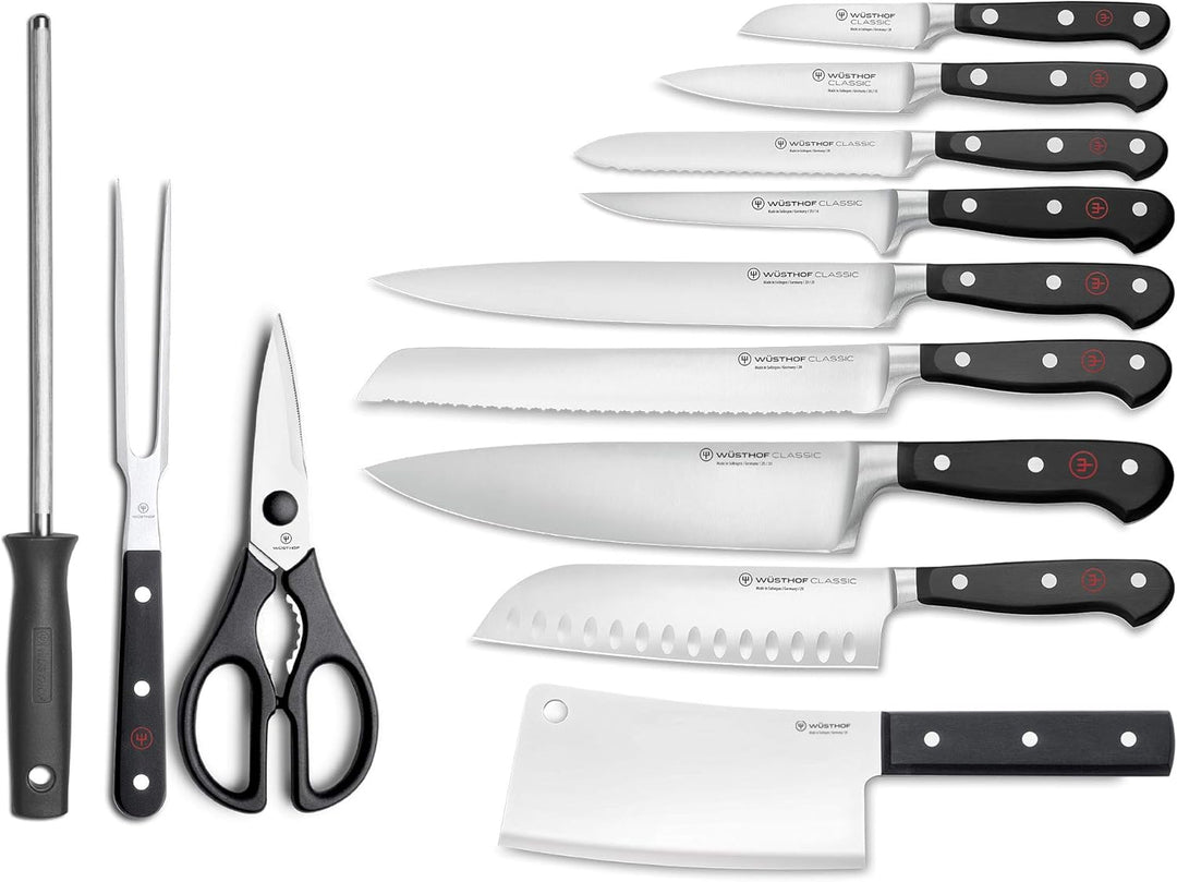 WÜSTHOF Classic Messerblock mit 12 Artikel 12-teilig Helle Buche, 12-teilig Helle Buche