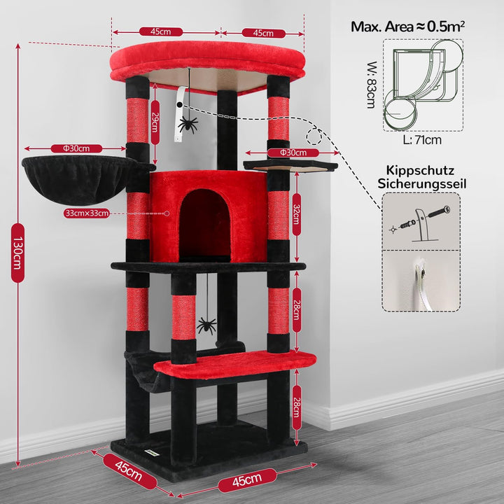 Globlazer Kratzbaum Ecke Stabil mit Grosse Loungebereich für 2/3 Katzen C51 | Eckkratzbaum Platz Spa