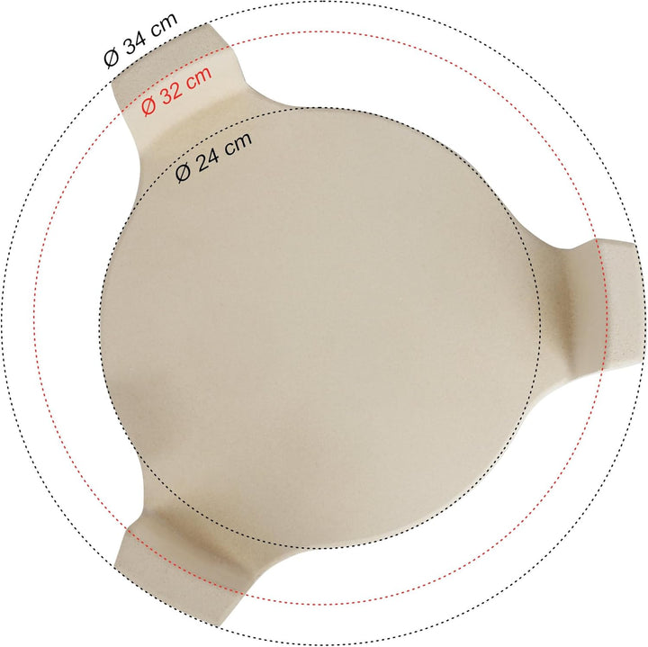 BBQ-Toro Deflektorstein Ø 24 cm - Ø 34 cm, Pizzastein passend für Kamado Keramikgrill Ø 39 cm | Defl