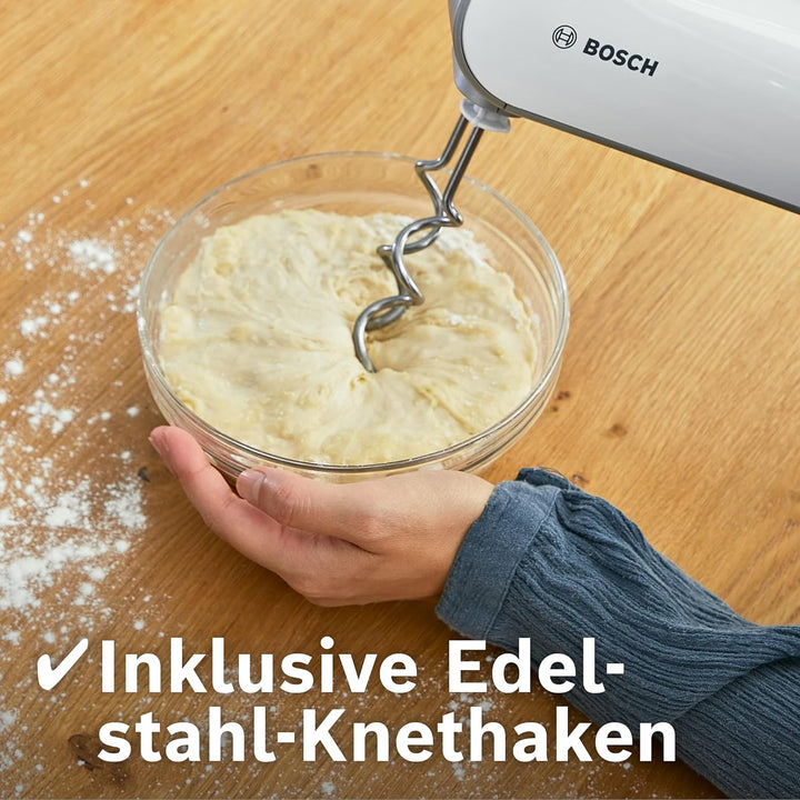 Bosch Handrührer Styline MFQ4075DE, 2 Rührbesen, 2 Edelstahl-Knethaken, spülmaschinengeeignet, Pürie
