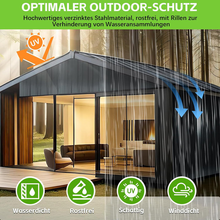 Profilblech Trapezblech 12er Set, 115x45cm (6,21m²) Dachplatten Wellblechplatten, Schwarz Verzinkt M