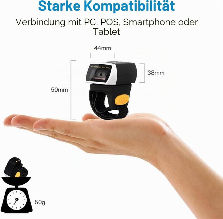 NETUM Bluetooth Mini-Barcode-Scanner für Tragbaren Ring/Kabelloser CCD Handscanner/Handheld Lesegerä